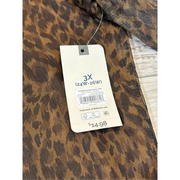 Terra & Sky plus size leopard ladies blouse size 3X - Picture 6 of 11